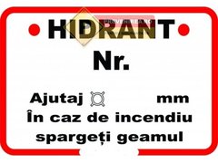 Indicatoare pentru marcarea hidrant